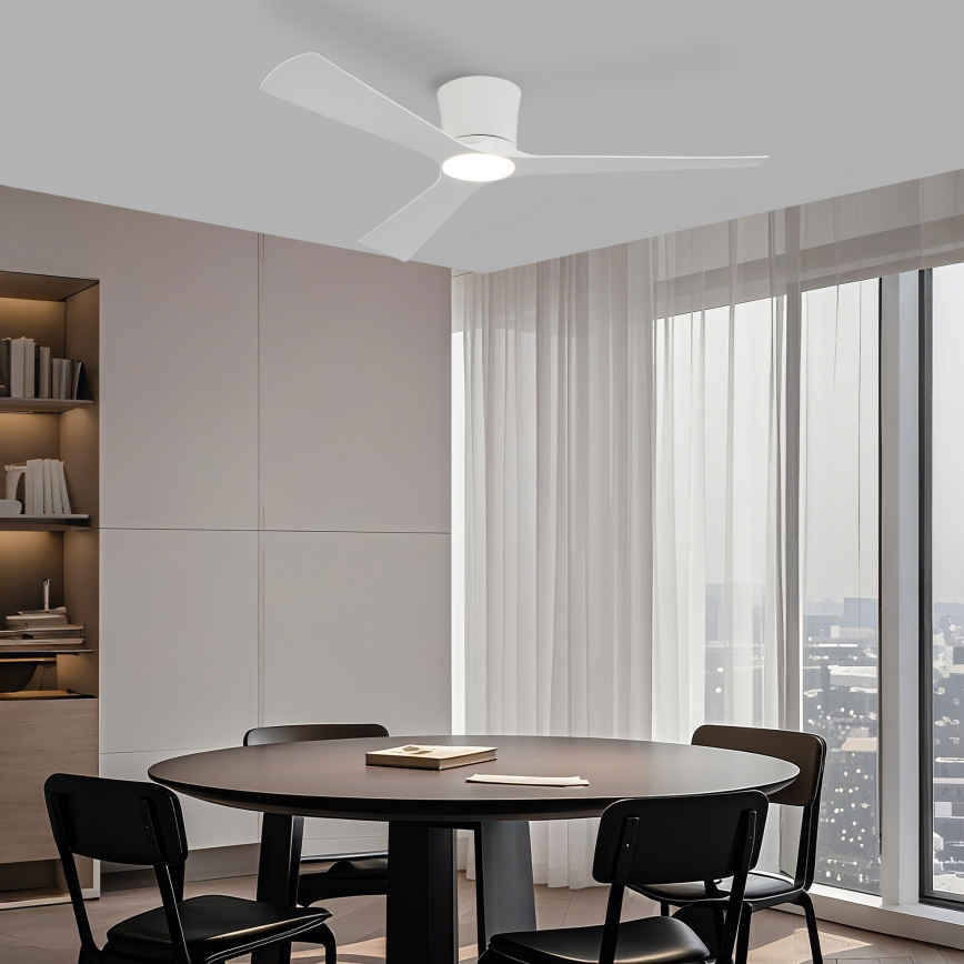 ZEVENTI - Димируем LED таванен вентилатор AUREX LED/24W/230V 3000/4000/6000K Wi-Fi Tuya бял + дистанционно управление