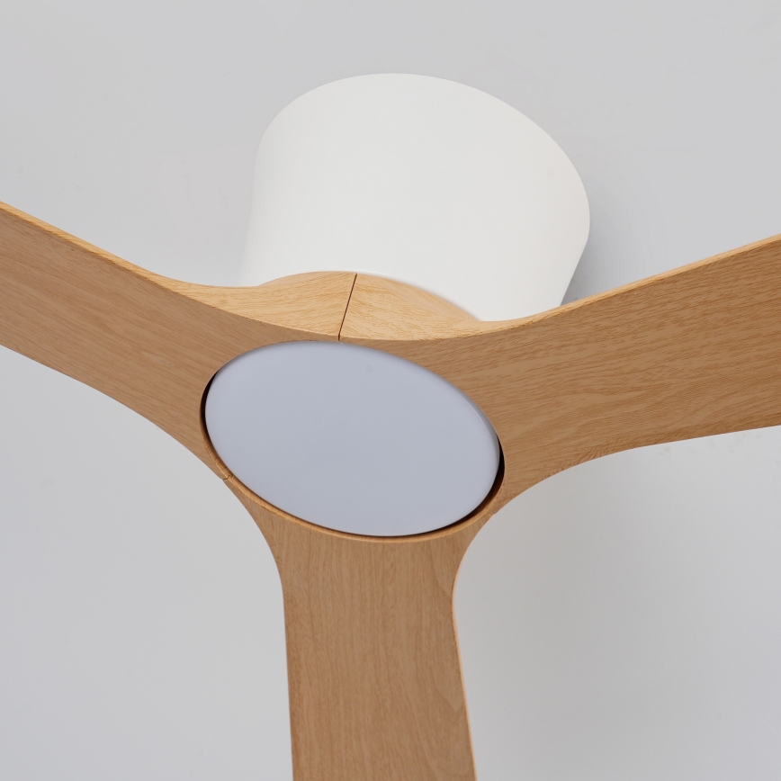 ZEVENTI - димируем LED таванен вентилатор AUREX LED/24W/230V 3000/4000/6000K Wi-Fi Tuya бял/дъб + дистанционно управление