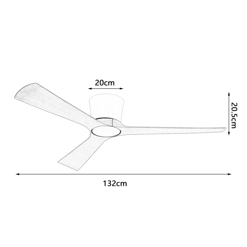 ZEVENTI - LED димируем таванен вентилатор AUREX LED/24W/230V 3000/4000/6000K Wi-Fi Tuya бял/дъб + дистанционно управление