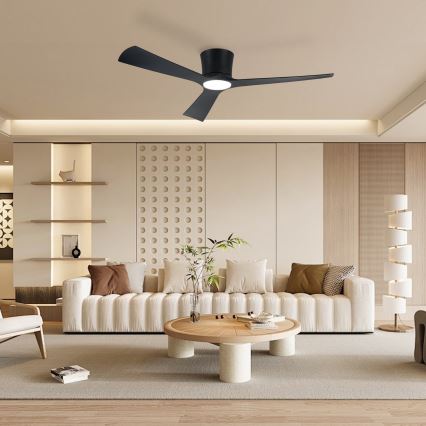 ZEVENTI - LED димируем таванен вентилатор AUREX LED/24W/230V 3000/4000/6000K Wi-Fi Tuya черен + дистанционно управление