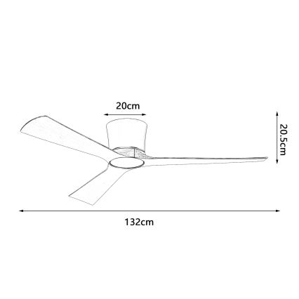 ZEVENTI - Димируем таванен вентилатор AUREX LED/24W/230V 3000/4000/6000K Wi-Fi Tuya черен/орех + дистанционно управление