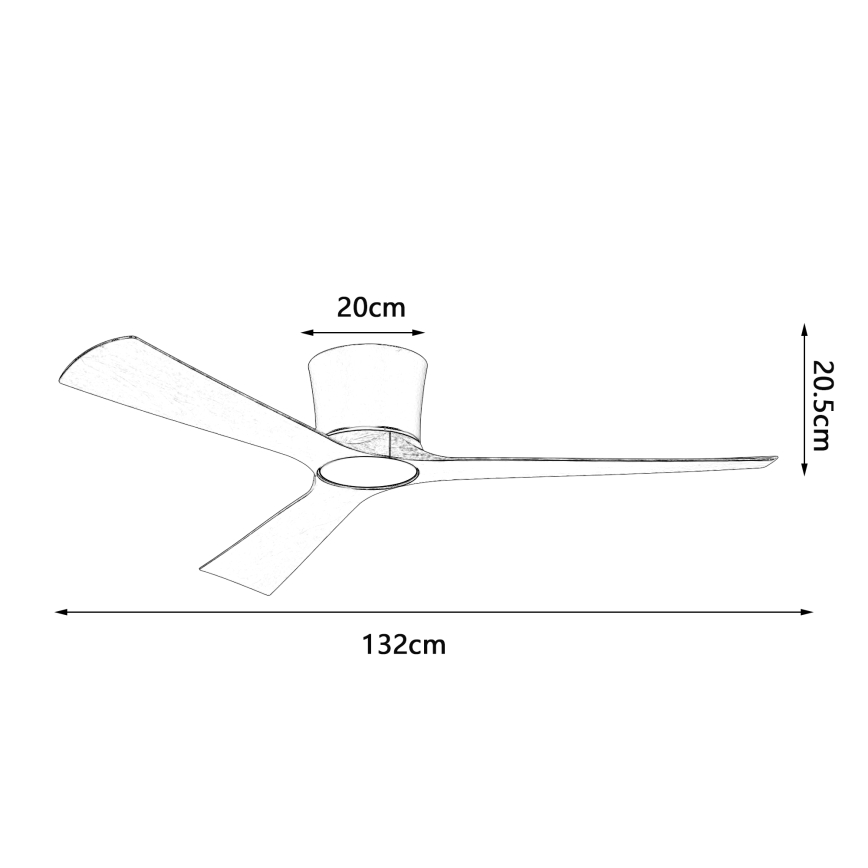 ZEVENTI - Димируем таванен вентилатор AUREX LED/24W/230V 3000/4000/6000K Wi-Fi Tuya черен/орех + дистанционно управление