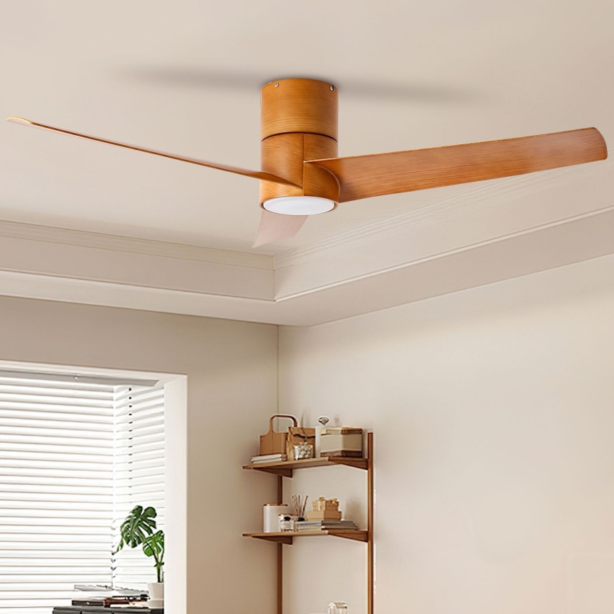 ZEVENTI - LED таванен вентилатор BARROSA LED/18W/230V 3000/4000/6000K Wi-Fi Tuya кафяв + дистанционно управление
