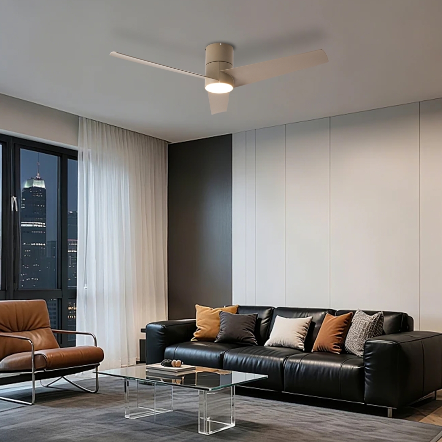 ZEVENTI - LED таванен вентилатор BARROSA LED/18W/230V 3000/4000/6000K Wi-Fi Tuya бежов + дистанционно управление