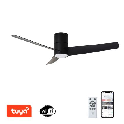 ZEVENTI - LED таванен вентилатор BARROSA LED/18W/230V 3000/4000/6000K Wi-Fi Tuya черен + дистанционно управление