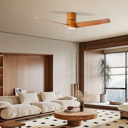 ZEVENTI - LED таванен вентилатор BARROSA LED/18W/230V 3000/4000/6000K Wi-Fi Tuya кафяв + дистанционно управление