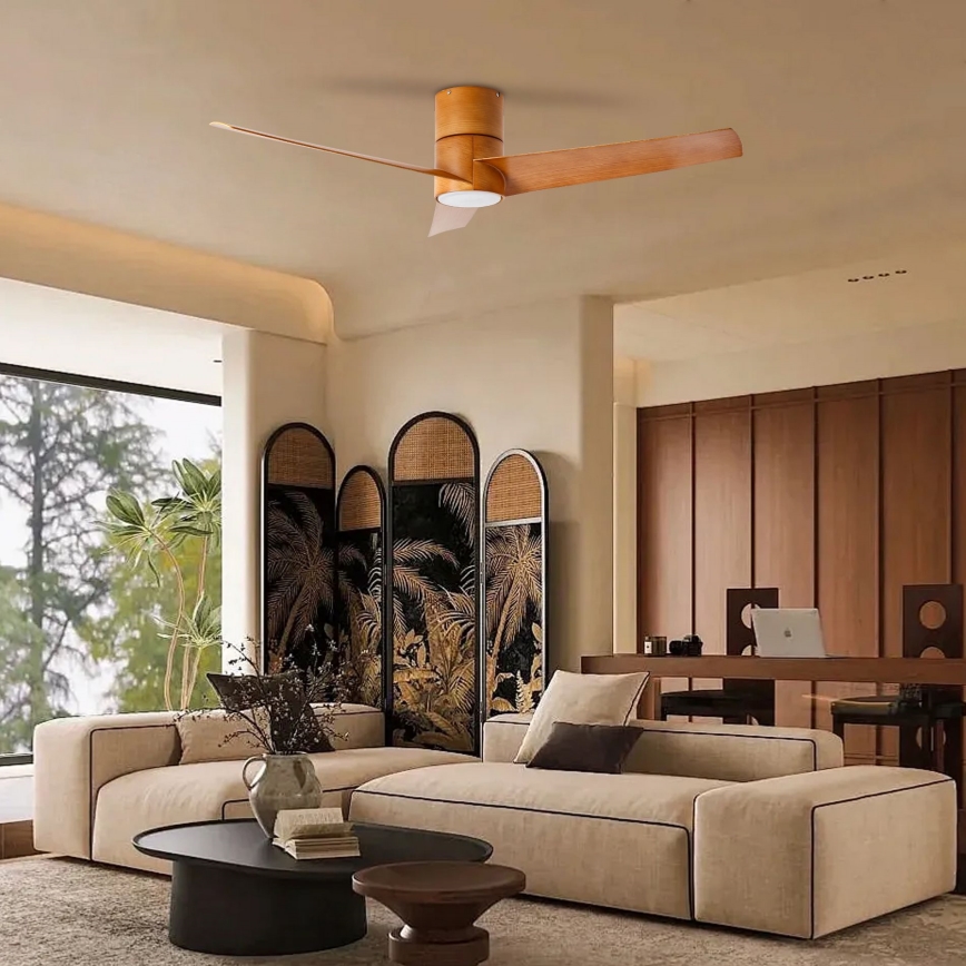 ZEVENTI - LED таванен вентилатор BARROSA LED/18W/230V 3000/4000/6000K Wi-Fi Tuya кафяв + дистанционно управление