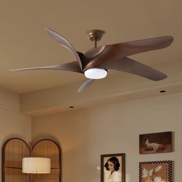 ZEVENTI - LED таванен вентилатор LUCCA LED/18W/230V 3000-6000K Wi-Fi Tuya кафяв + дистанционно управление