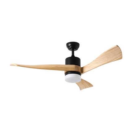 ZEVENTI - LED таванен вентилатор NATURITO LED/18W/230V 3000/4000/6000K Wi-Fi Tuya черен/дъб + дистанционно управление