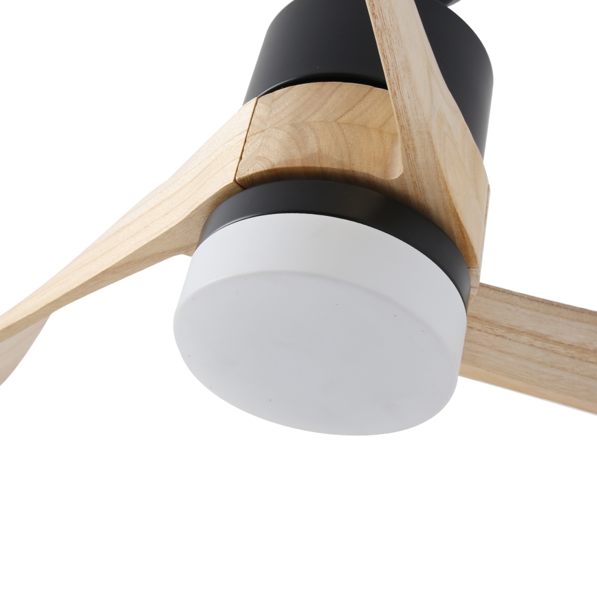 ZEVENTI - LED таванен вентилатор NATURITO LED/18W/230V 3000/4000/6000K Wi-Fi Tuya черен/дъб + дистанционно управление