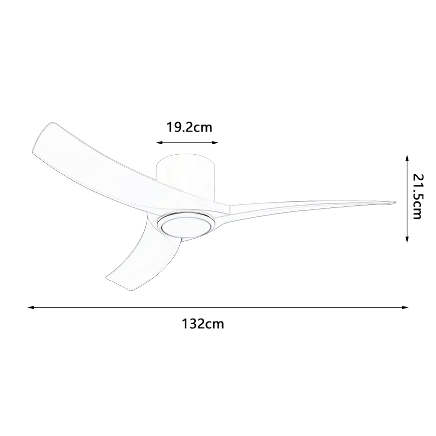 ZEVENTI - Димируем таванен вентилатор ORBITO LED/24W/230V 3000/4000/6000K Wi-Fi Tuya бял + дистанционно управление