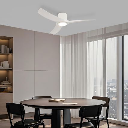 ZEVENTI - LED димируем таванен вентилатор ORBITO LED/24W/230V 3000/4000/6000K Wi-Fi Tuya бял + дистанционно управление