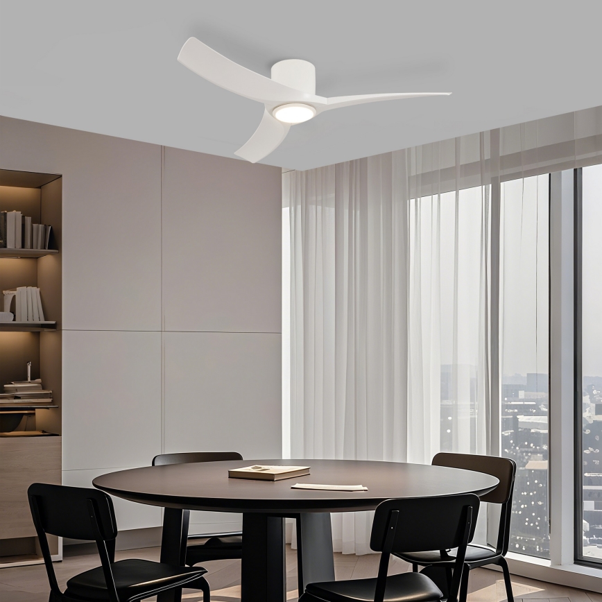 ZEVENTI - LED димируем таванен вентилатор ORBITO LED/24W/230V 3000/4000/6000K Wi-Fi Tuya бял + дистанционно управление