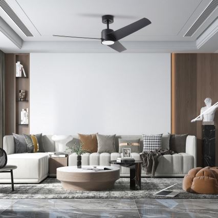 ZEVENTI - LED таванен вентилатор ORVIETO LED/18W/230V 3000/4000/6000K Wi-Fi Tuya черен + дистанционно управление