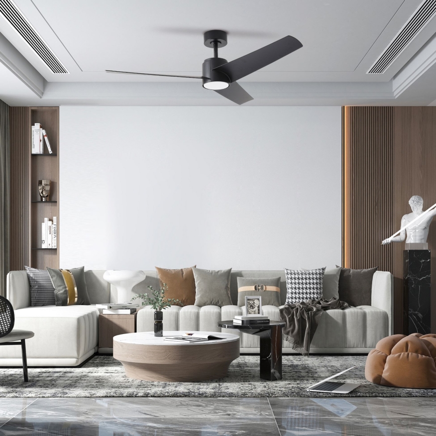 ZEVENTI - LED таванен вентилатор ORVIETO LED/18W/230V 3000/4000/6000K Wi-Fi Tuya черен + дистанционно управление