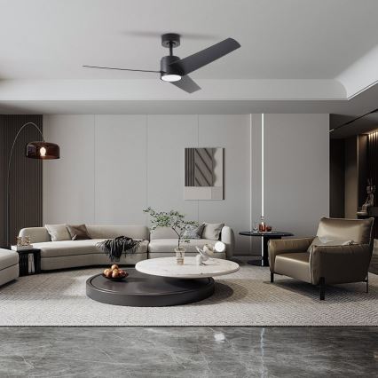 ZEVENTI - LED таванен вентилатор ORVIETO LED/18W/230V 3000/4000/6000K Wi-Fi Tuya черен + дистанционно управление