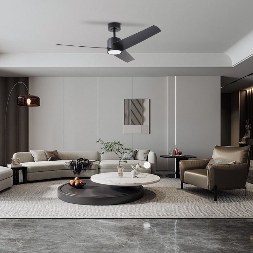 ZEVENTI - LED таванен вентилатор ORVIETO LED/18W/230V 3000/4000/6000K Wi-Fi Tuya черен + дистанционно управление