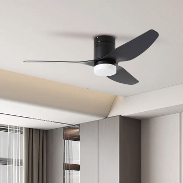 ZEVENTI - LED таванен вентилатор PADUA LED/18W/230V 3000/4000/6000K Wi-Fi Tuya черен + дистанционно управление