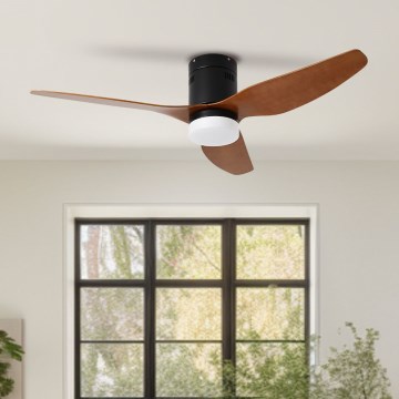 ZEVENTI - LED таванен вентилатор PADUA LED/18W/230V 3000-6000K Wi-Fi Tuya черен/кафяв + дистанционно управление