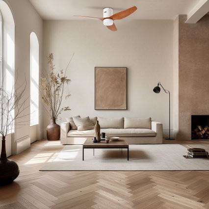 ZEVENTI - LED таванен вентилатор PADUA LED/18W/230V 3000/4000/6000K Wi-Fi Tuya бял/кафяв + дистанционно управление