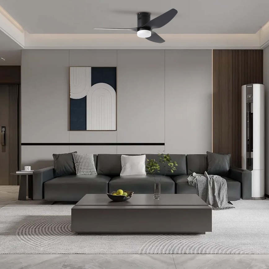 ZEVENTI - LED таванен вентилатор PADUA LED/18W/230V 3000/4000/6000K Wi-Fi Tuya черен + дистанционно управление