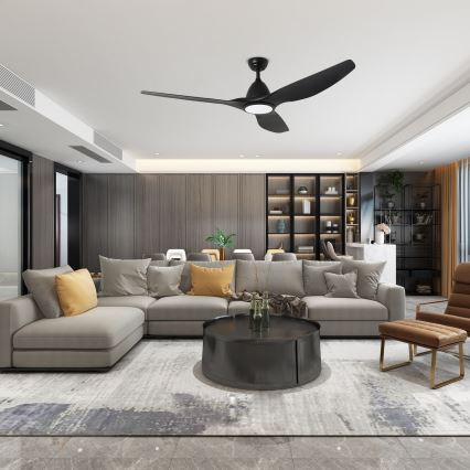 ZEVENTI - LED таванен вентилатор URBINO LED/20W/230V 3000/4000/6000K Wi-Fi Tuya черен + дистанционно управление