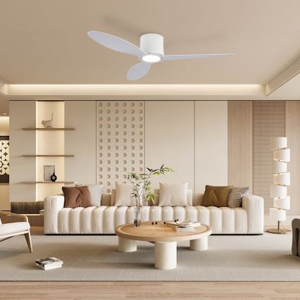 ZEVENTI - LED димируем таванен вентилатор VENTORA LED/24W/230V 3000/4000/6000K Wi-Fi Tuya бял + дистанционно управление
