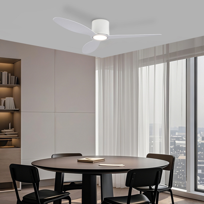 ZEVENTI - LED димируем таванен вентилатор VENTORA LED/24W/230V 3000/4000/6000K Wi-Fi Tuya бял + дистанционно управление