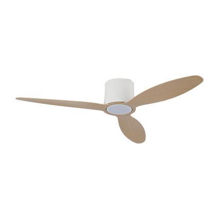 ZEVENTI - Димируем LED таванен вентилатор VENTORA LED/24W/230V 3000/4000/6000K Wi‑Fi Tuya бял/дъб + дистанционно управление