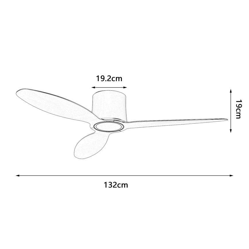ZEVENTI - Димируем LED таванен вентилатор VENTORA LED/24W/230V 3000/4000/6000K Wi-Fi Tuya черен + дистанционно управление