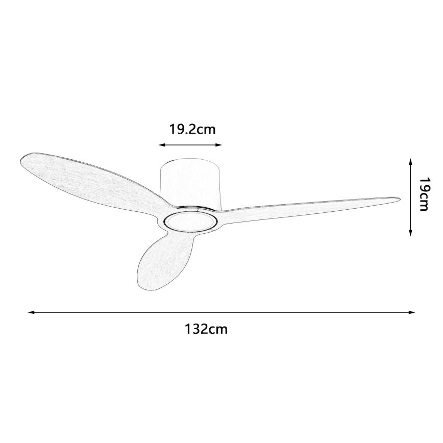 ZEVENTI - LED димируем таванен вентилатор VENTORA LED/24W/230V 3000/4000/6000K Wi-Fi Tuya черен/орех + дистанционно управление