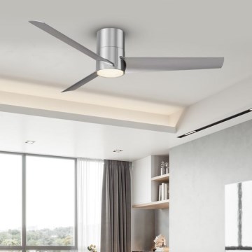 ZEVENTI - LED Вентилатор за таван BARROSA LED/18W/230V 3000/4000/6000K Wi-Fi Tuya матов хром + дистанционно управление