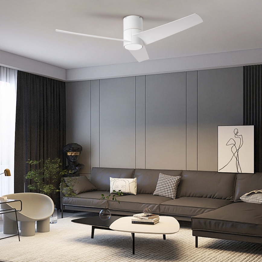 ZEVENTI - LED Вентилатор за таван BARROSA LED/18W/230V 3000/4000/6000K Wi-Fi Tuya бял + дистанционно управление