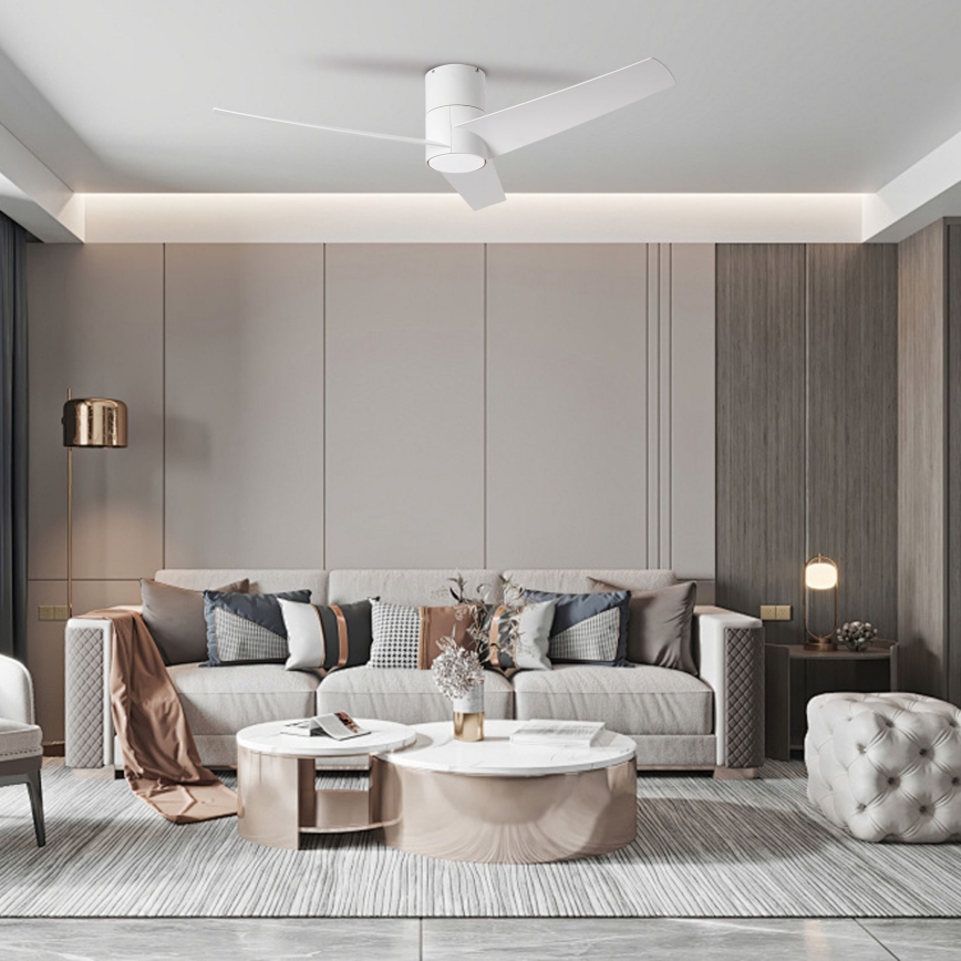 ZEVENTI - LED Вентилатор за таван BARROSA LED/18W/230V 3000/4000/6000K Wi-Fi Tuya бял + дистанционно управление