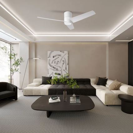 ZEVENTI - LED Вентилатор за таван BARROSA LED/18W/230V 3000/4000/6000K Wi-Fi Tuya бял + дистанционно управление