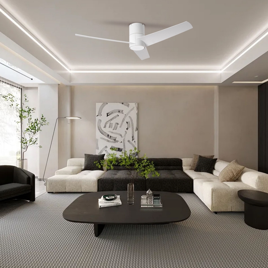 ZEVENTI - LED Вентилатор за таван BARROSA LED/18W/230V 3000/4000/6000K Wi-Fi Tuya бял + дистанционно управление