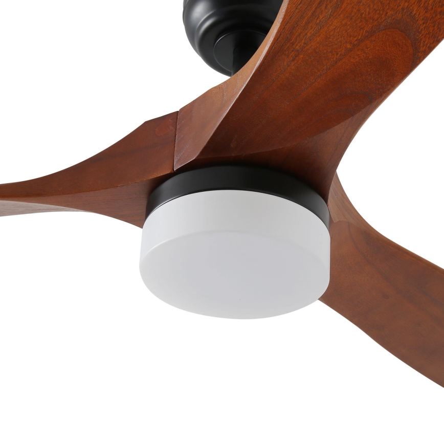 ZEVENTI - LED Димируем таванен вентилатор GINOSA LED/18W/230V 3000-6000K Wi-Fi Tuya черен/дъб + дистанционно управление