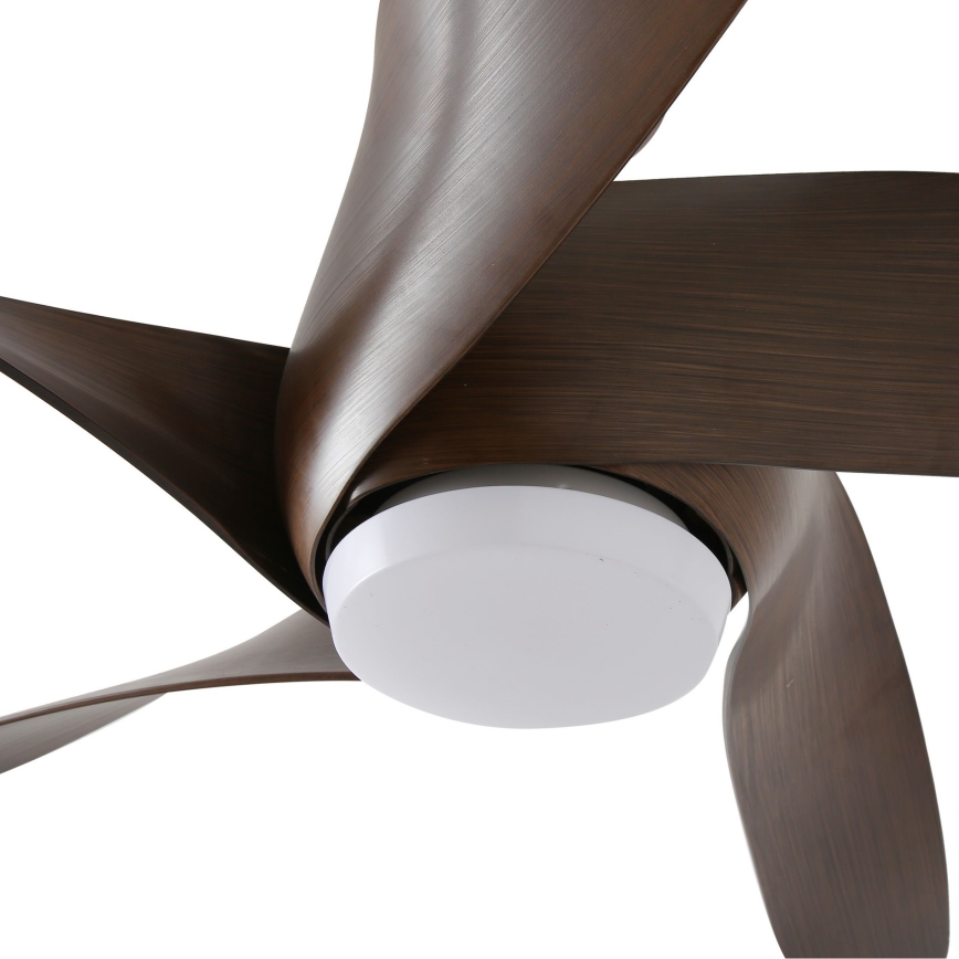 ZEVENTI - LED Димируем таванен вентилатор LUCCA LED/18W/230V 3000-6000K Wi-Fi Tuya кафяв + дистанционно управление