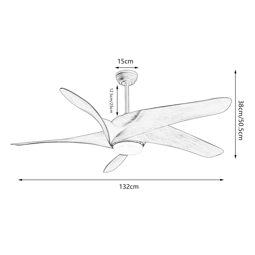ZEVENTI - LED Димируем таванен вентилатор LUCCA LED/18W/230V 3000-6000K Wi-Fi Tuya кафяв + дистанционно управление