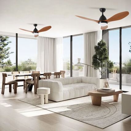 ZEVENTI - LED Вентилатор за таван MURO LED/18W/230V 3000-6000K Wi-Fi Tuya черен + дистанционно управление