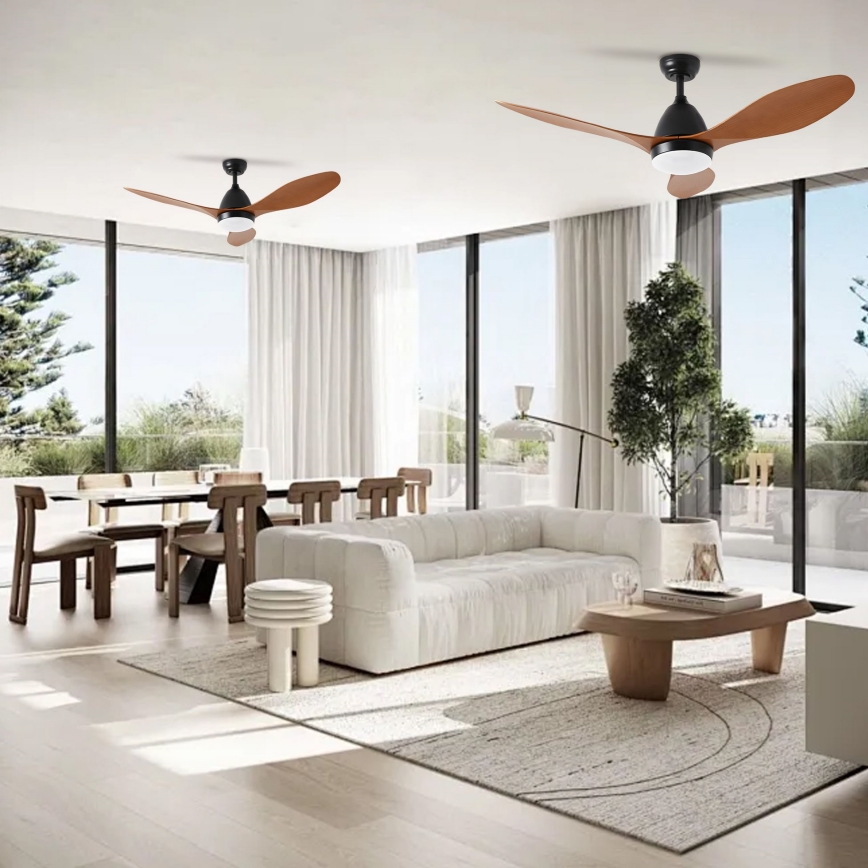 ZEVENTI - LED Вентилатор за таван MURO LED/18W/230V 3000-6000K Wi-Fi Tuya черен + дистанционно управление