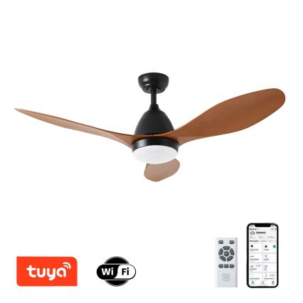 ZEVENTI - LED Димируем таванен вентилатор MURO LED/18W/230V 3000-6000K Wi-Fi Tuya черен + дистанционно управление