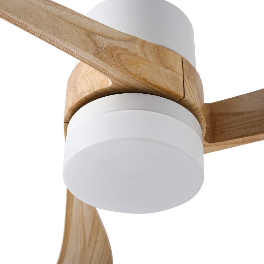 ZEVENTI - LED Димируем таванен вентилатор NATURITO LED/18W/230V 3000-6000K Wi-Fi Tuya бял/дъб + дистанционно управление
