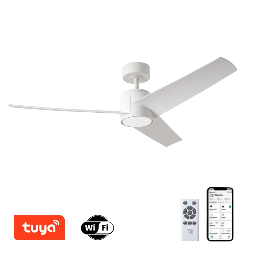 ZEVENTI - LED Вентилатор за таван ORVIETO LED/18W/230V 3000-6000K Wi-Fi Tuya бял + дистанционно управление