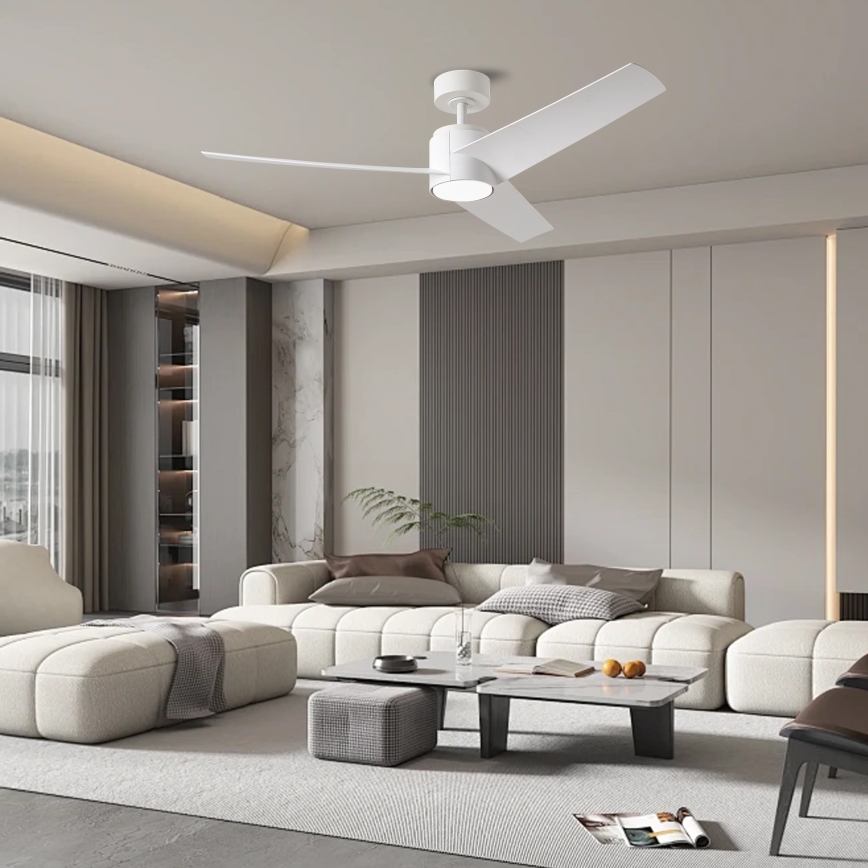 ZEVENTI - LED Вентилатор за таван ORVIETO LED/18W/230V 3000-6000K Wi-Fi Tuya бял + дистанционно управление