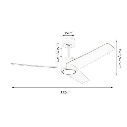 ZEVENTI - LED Димируем таванен вентилатор ORVIETO LED/18W/230V 3000-6000K Wi-Fi Tuya черен + дистанционно управление