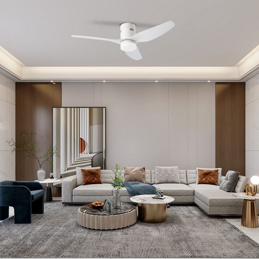 ZEVENTI - LED Димируем таванен вентилатор PADUA LED/18W/230V 3000-6000K Wi-Fi Tuya бял + дистанционно управление