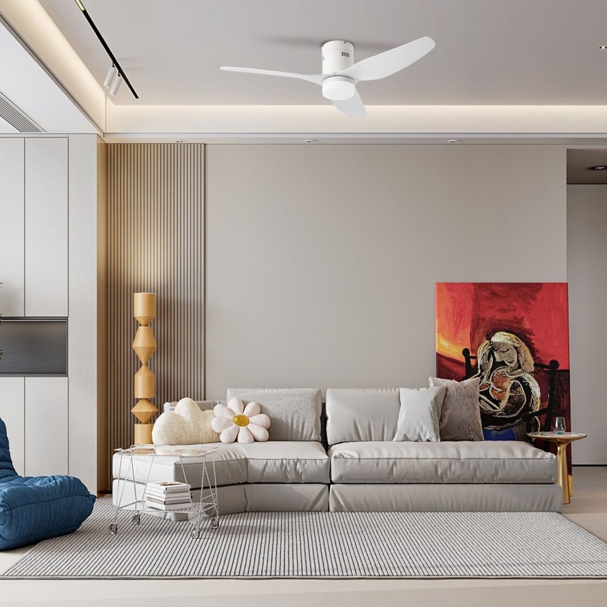 ZEVENTI - LED Димируем таванен вентилатор PADUA LED/18W/230V 3000-6000K Wi-Fi Tuya бял + дистанционно управление