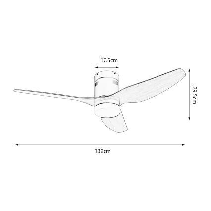 ZEVENTI - LED Димируем таванен вентилатор PADUA LED/18W/230V 3000-6000K Wi-Fi Tuya бял/кафяв + дистанционно управление