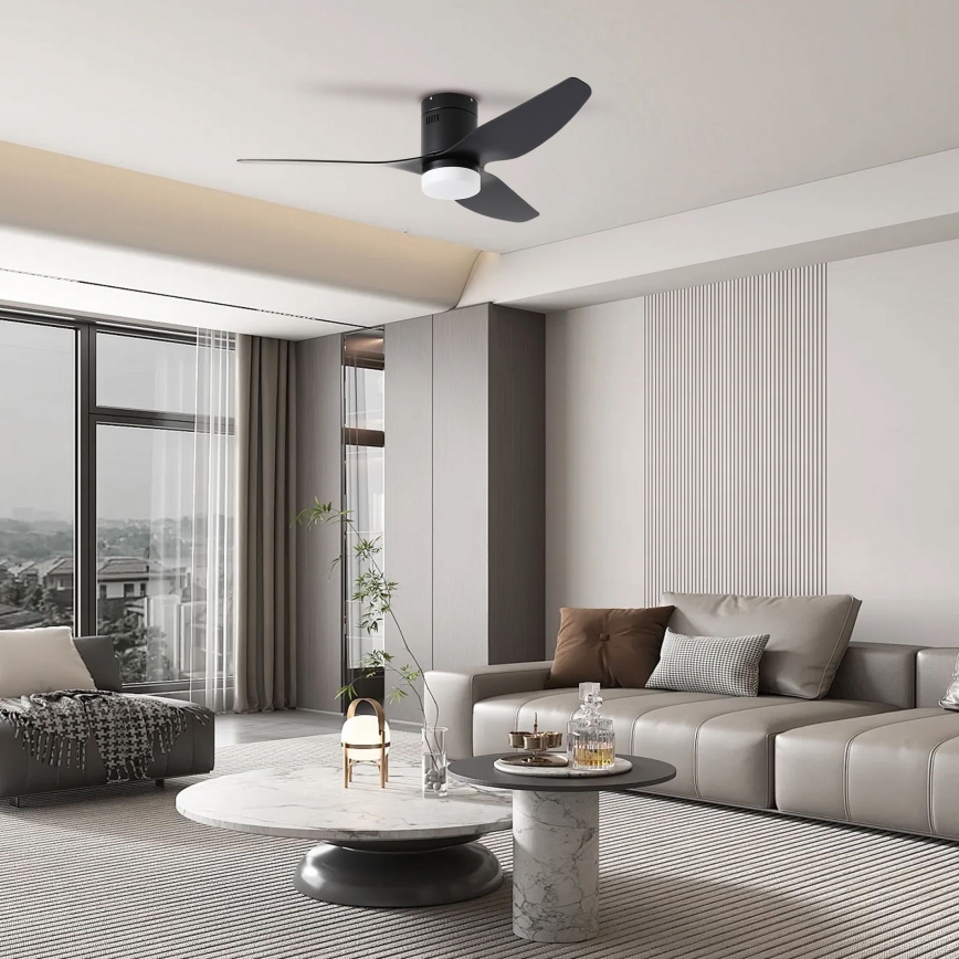 ZEVENTI - LED Димируем таванен вентилатор PADUA LED/18W/230V 3000-6000K Wi-Fi Tuya черен + дистанционно управление